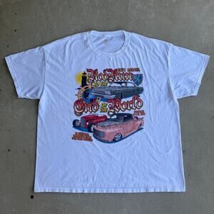 Vintage Washington Ocean Park Hot Rod 2009 Car Show ONP White Shirt Size 2XL